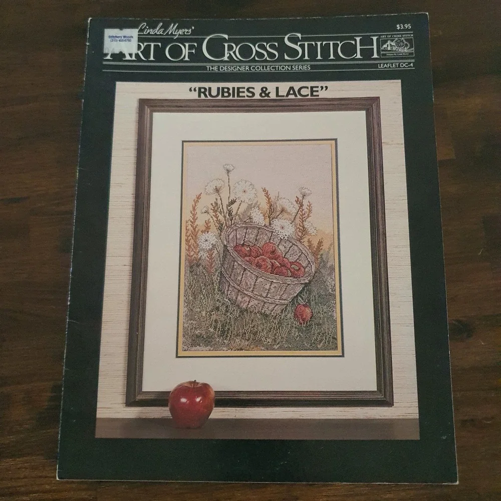Vintage Cross Stitch Pattern Lot Prairie‎ Schooler RainDrop Linda Myers Fruit